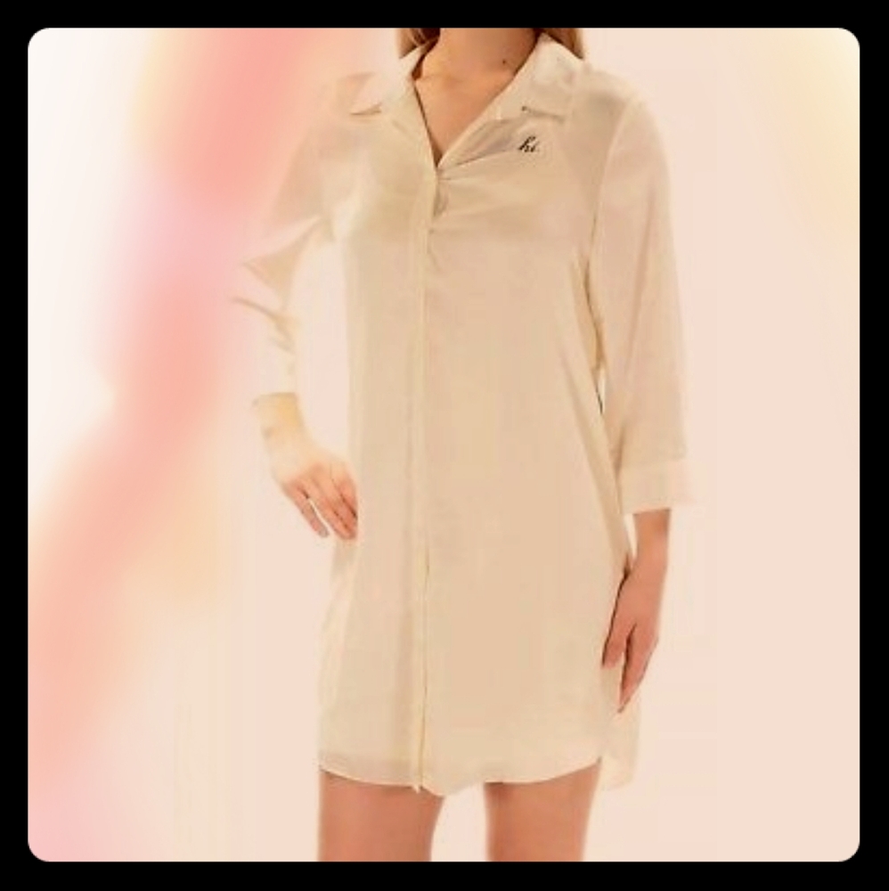 NWT Kensie Hi Graphic Button Up Shirt Dress
